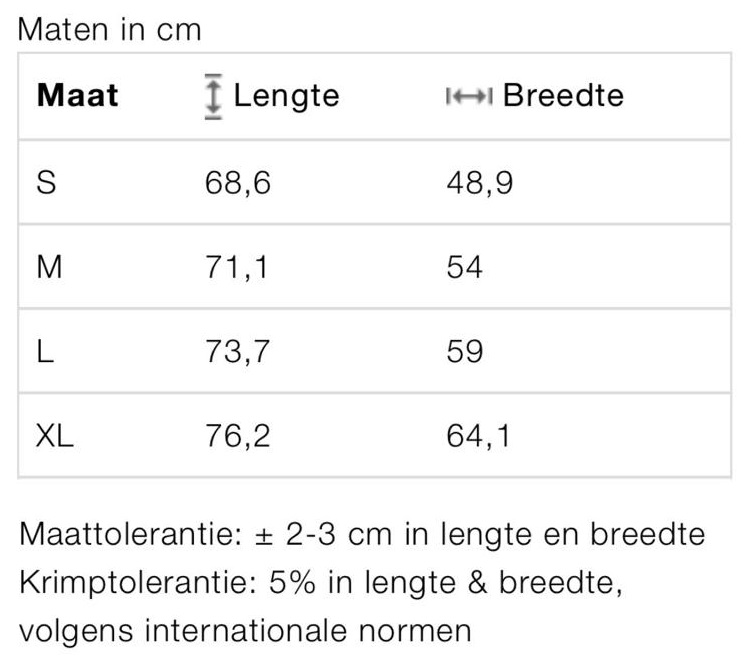 Maattabel Showteam Vesten NCDH 2022